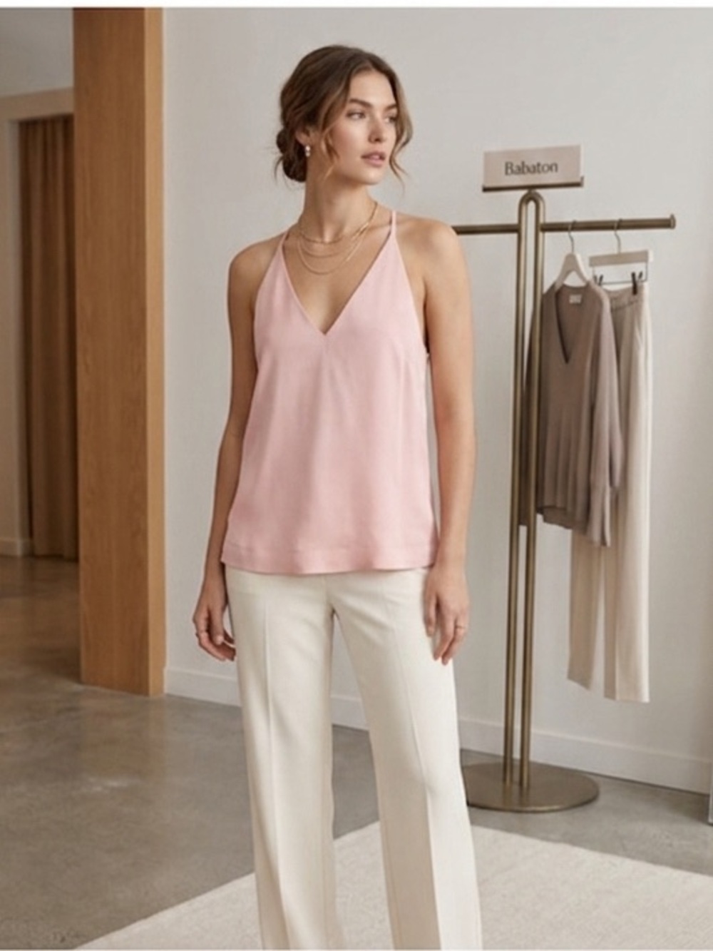 Women's Babaton Pink Sleeveless Top